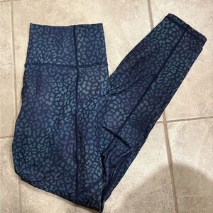 Fabletics Blue Leopard Print Leggings
